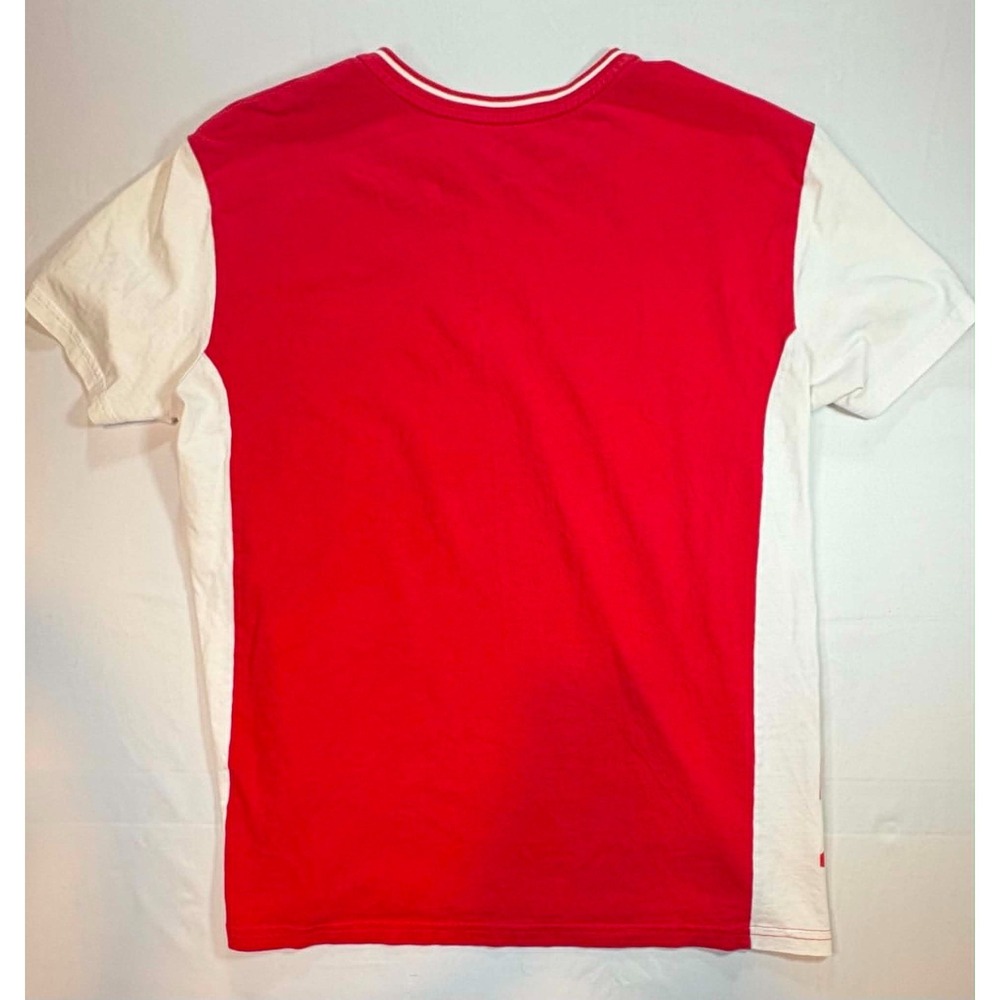 Armani Exchange Men's L Red White Quarter Zip Side Panel Logo T-Shirt Polo - Picture 2 of 4
